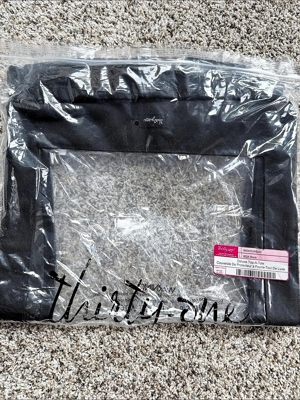 Thirty-One Deluxe Top-A-Tote Black NWT
